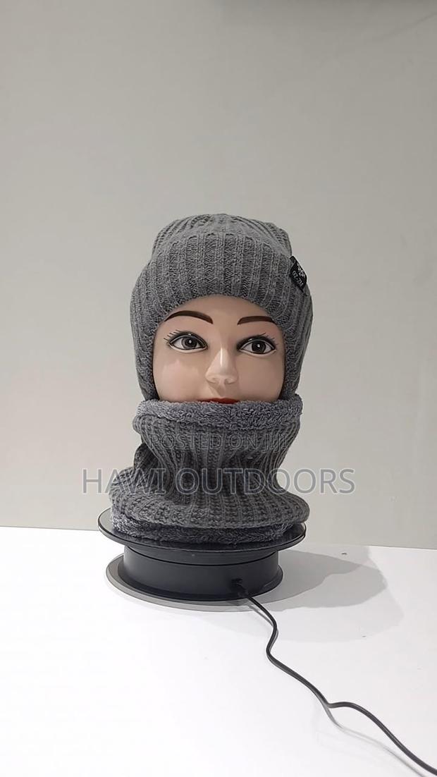 Double Layer Summit Beanie With Neck Gaiter Plain - thumbnail 3