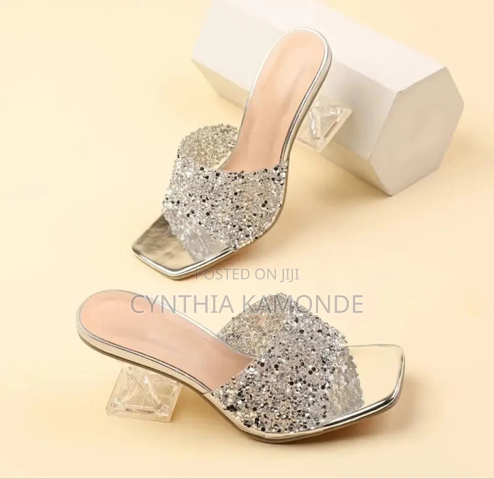 Transparent Pyramid Clear Heels