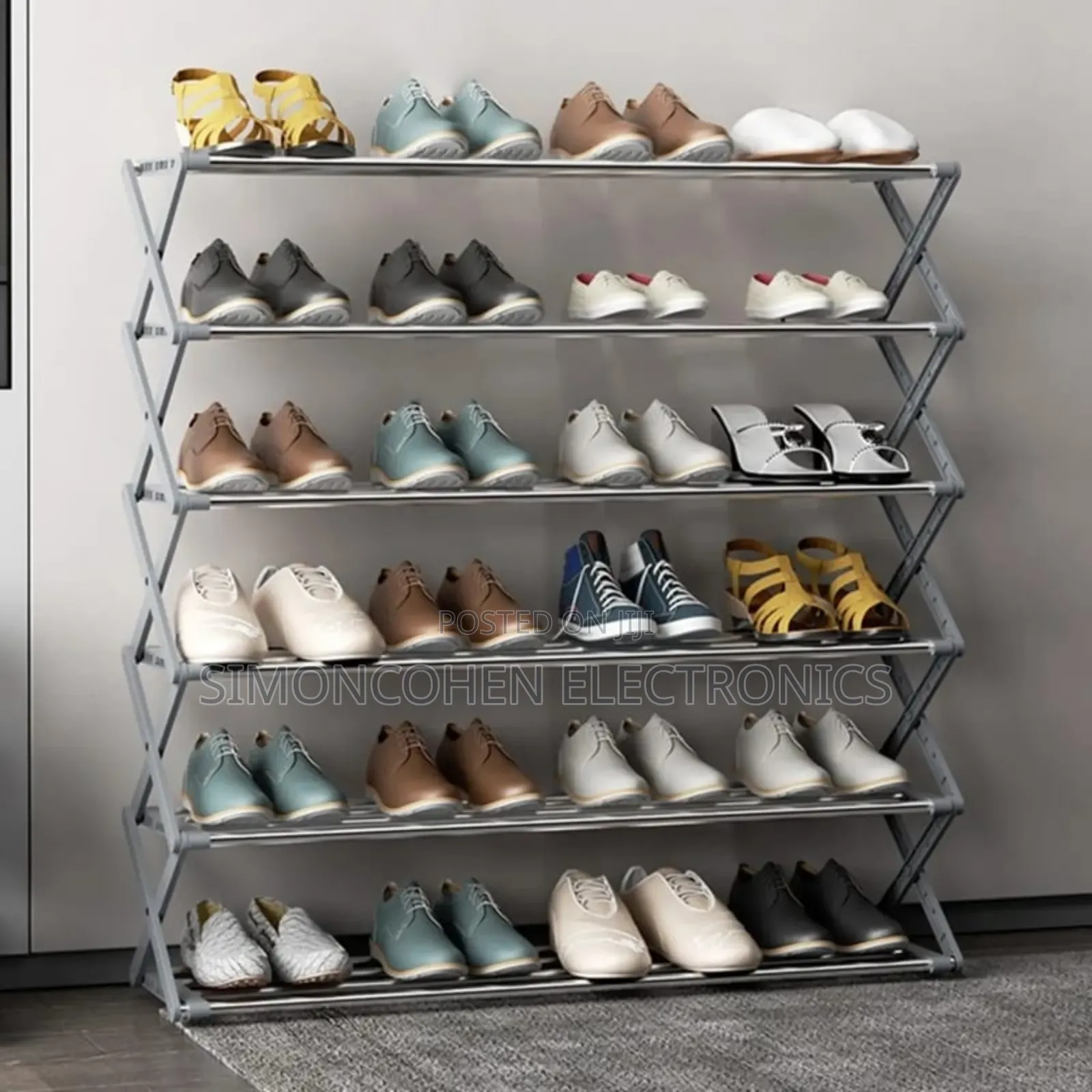 5 Tier Metallic Shoe Rack