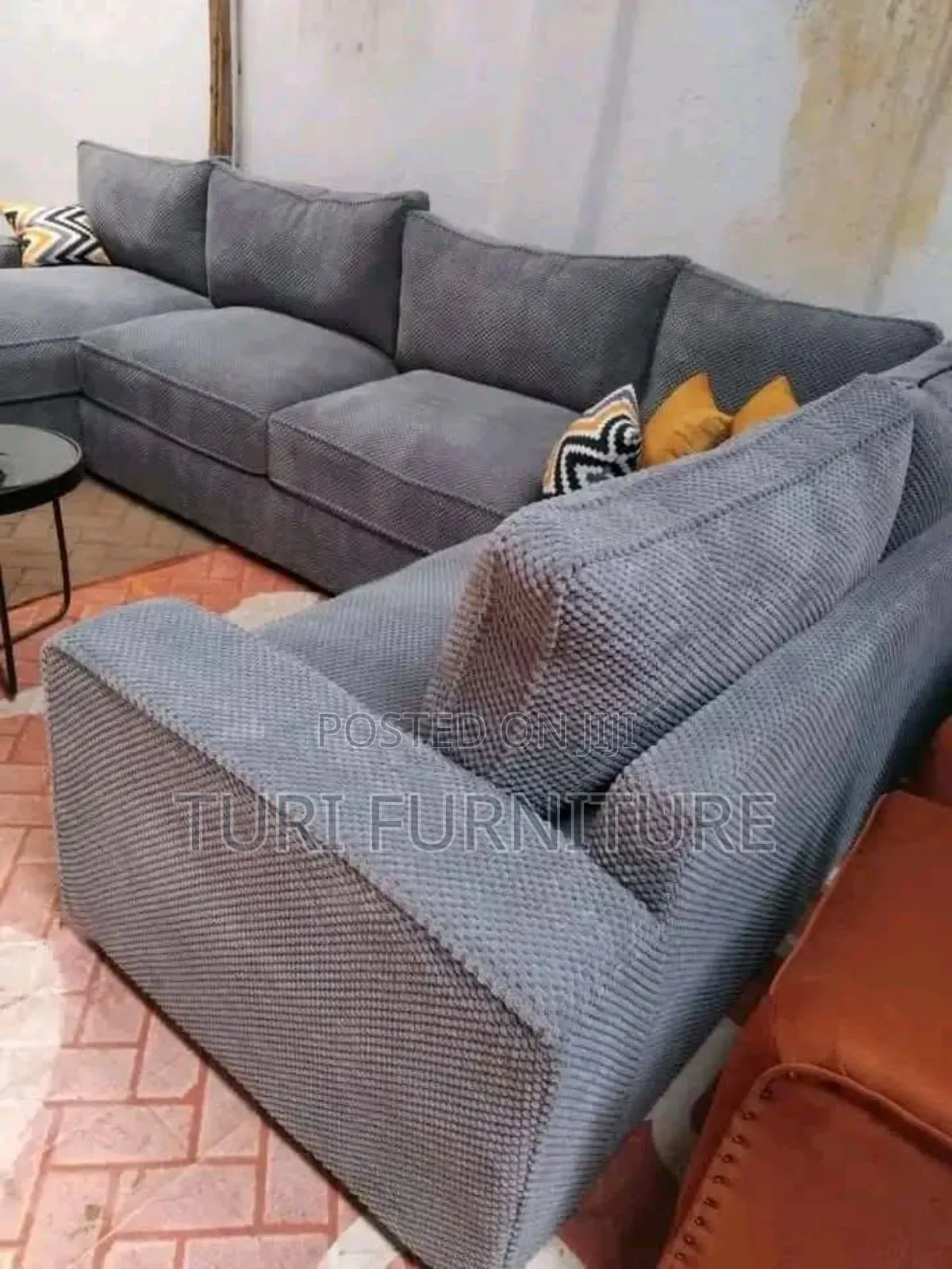Lshape Spring Cushions Sofa