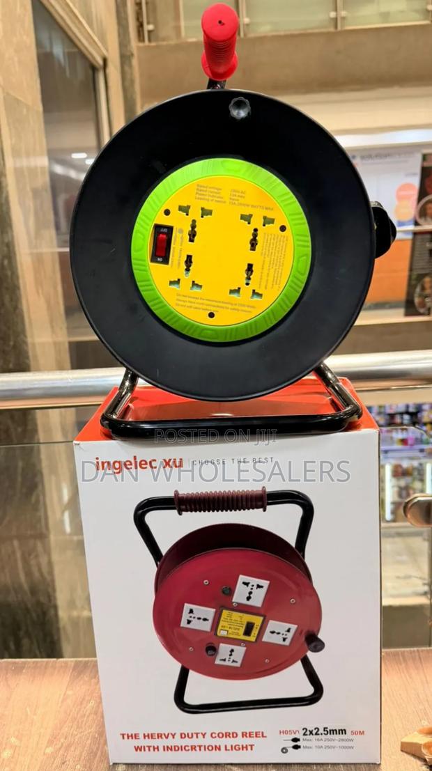 Industrial Cable Reel 50m 2.5mm 4 Ports - main view