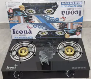 Icona 2 Burner Gas Stove Glass Top Cooker Compact Design