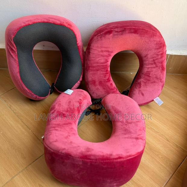 Maroon Travel Pillow, Memory Foam, Airplane, Bus Neck Pillow. - thumbnail 3