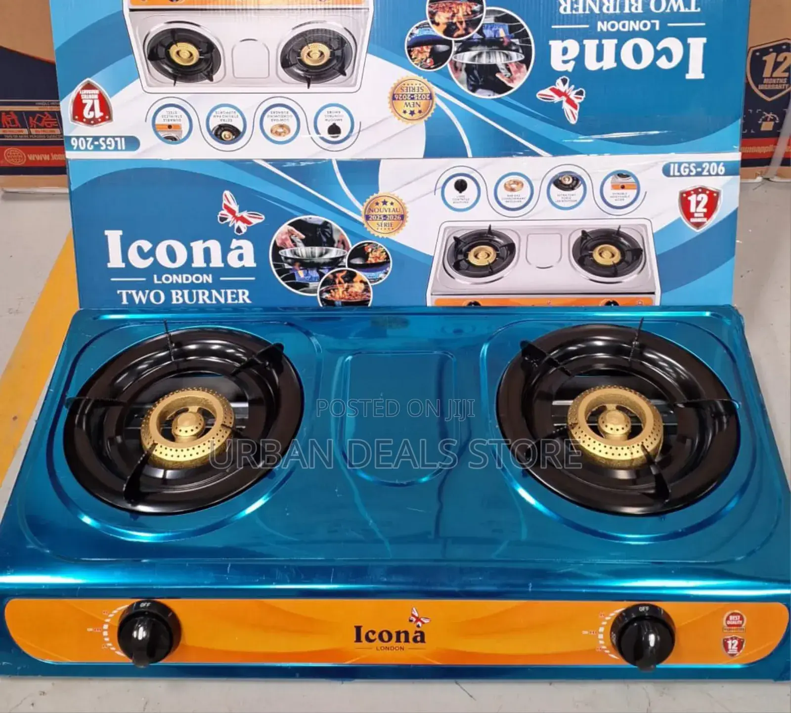 Icona 2 Burner Gas Stove Stainless Steel Cooker