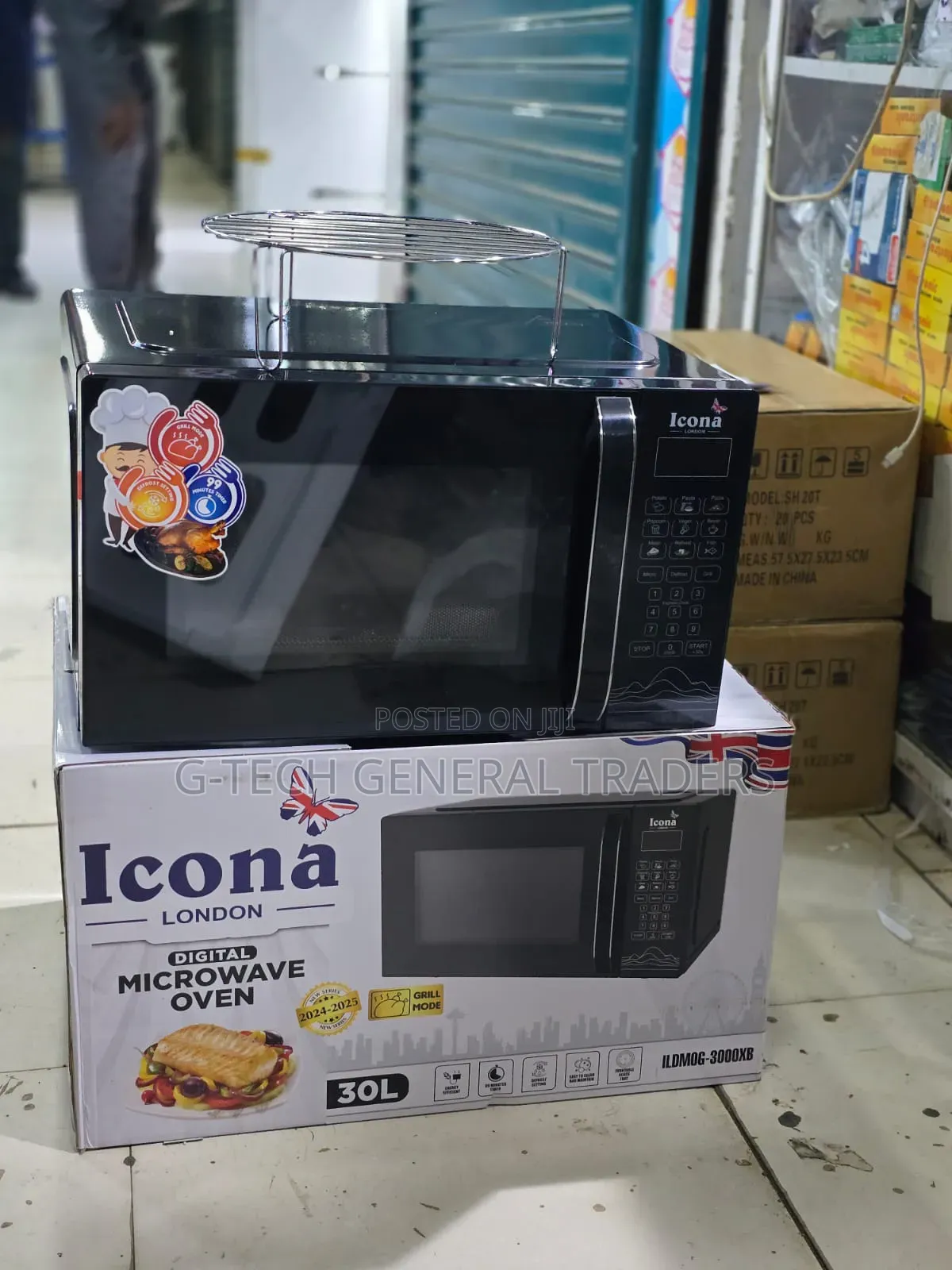 Icona 30l Grill Digital Microwave Oven -black