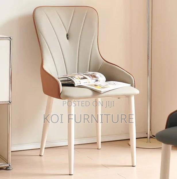 Dining Chairs; Upholstred Leather Dining Chair - thumbnail 2