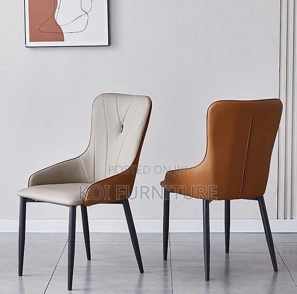 Dining Chairs; Upholstred Leather Dining Chair - thumbnail 3