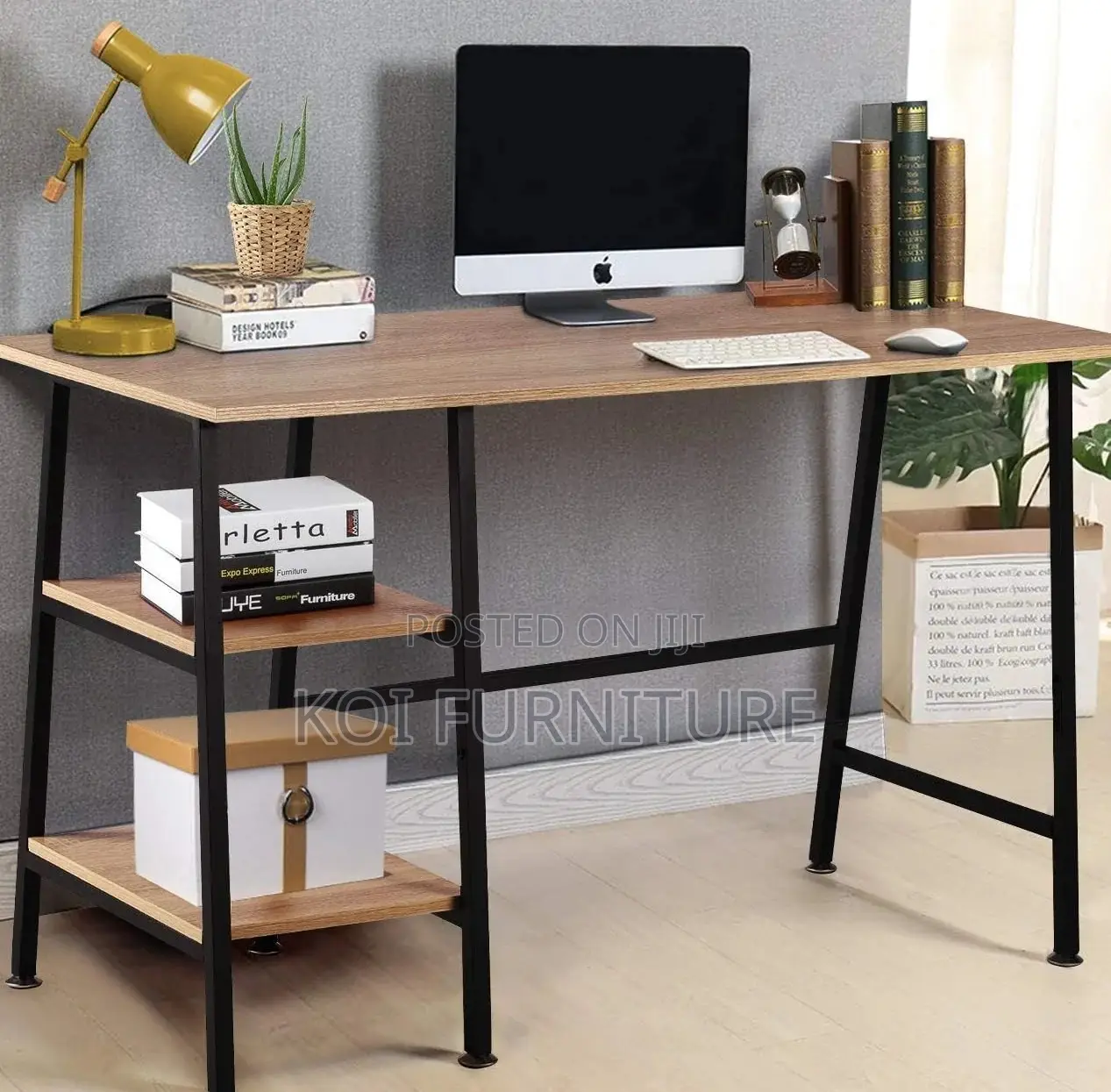Office Desk; Compact Home Office Desk With Shelf for Cpu