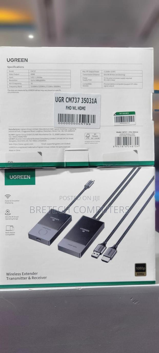 Ugreen Wireless Hdmi Extender Trasmitt and Receiver Kit (Cm737)