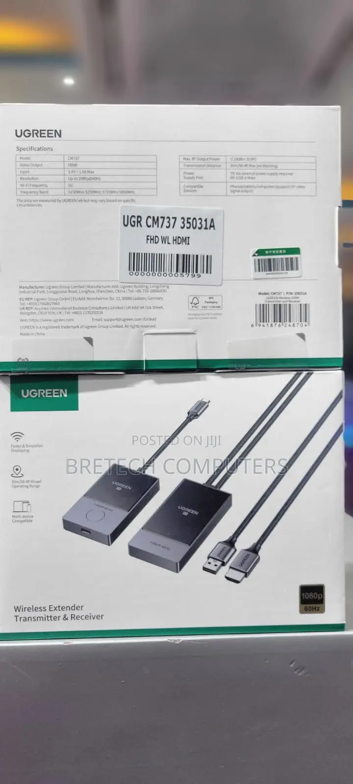 Ugreen Wireless Hdmi Extender Trasmitt and Receiver Kit (Cm737)