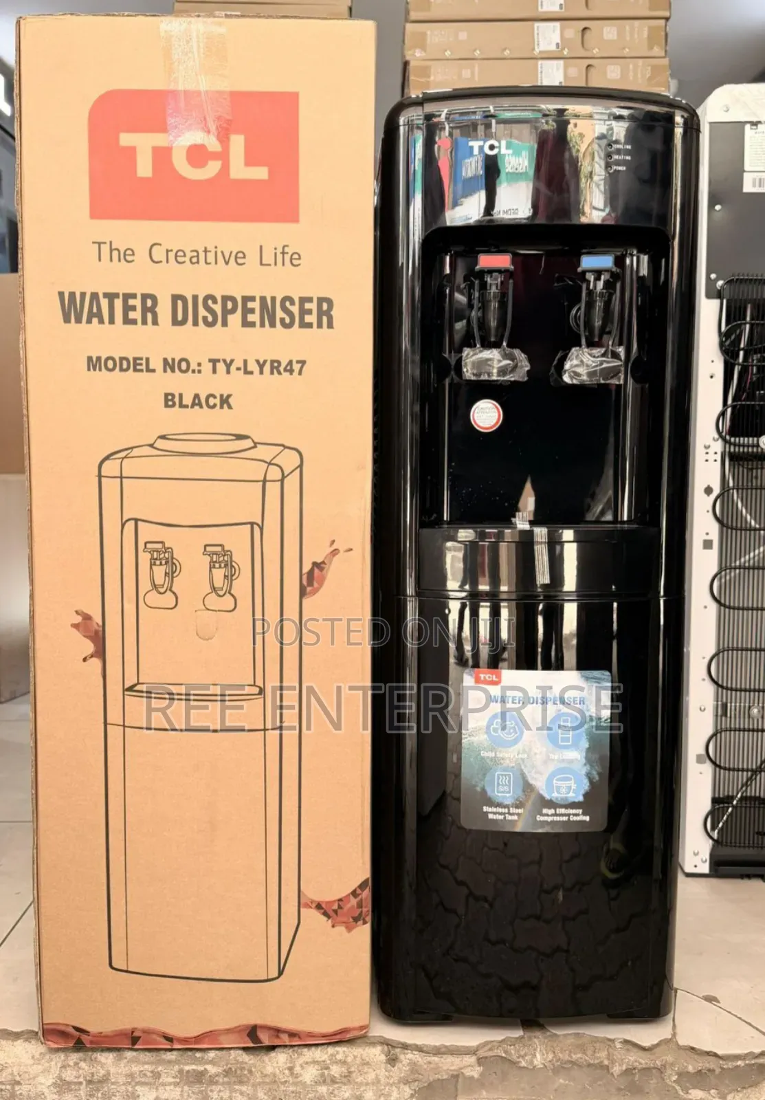Black R47 Tcl Water Dispenser >Hot,Normal &Cold Water
>
