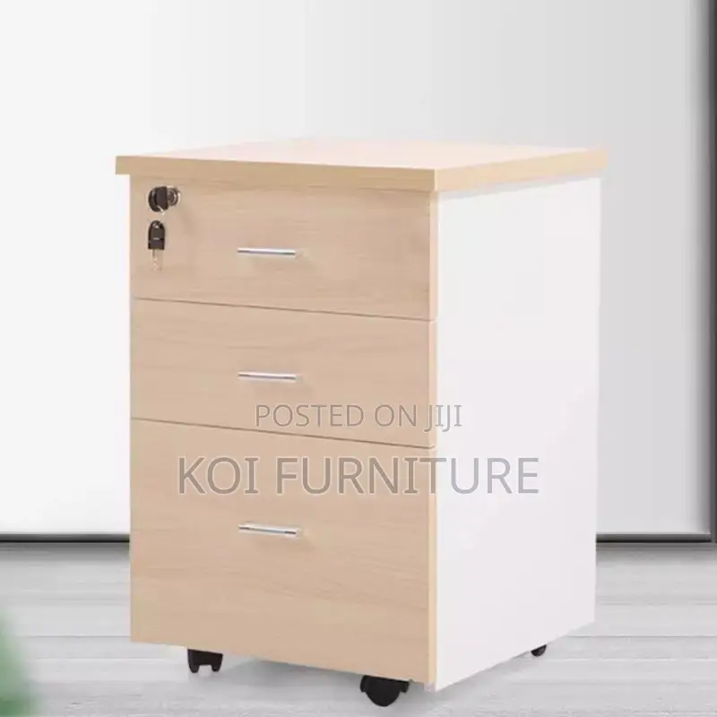 Office Cabinet; Three Drawers Pedestral Wooden Cabinet