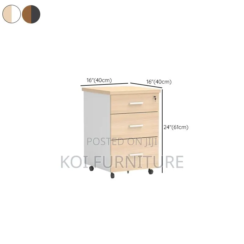 Office Cabinet; Three Drawers Pedestral Wooden Cabinet