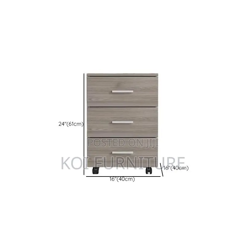 Office Cabinet; Three Drawers Pedestral Wooden Cabinet
