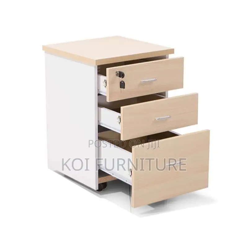 Office Cabinet; Three Drawers Pedestral Wooden Cabinet