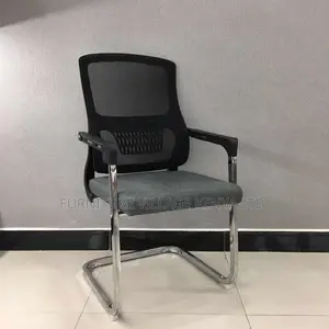Office Chair; Black Chrome Conference Office Chair