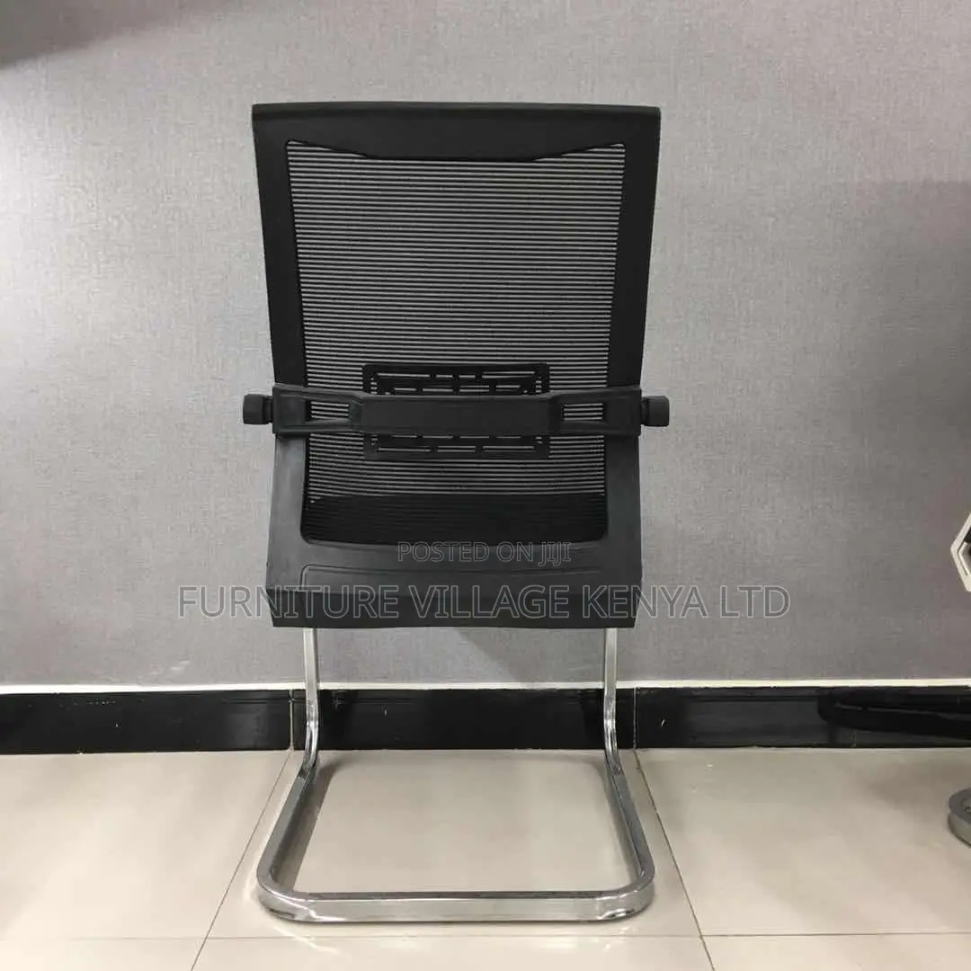 Office Chair; Black Chrome Conference Office Chair