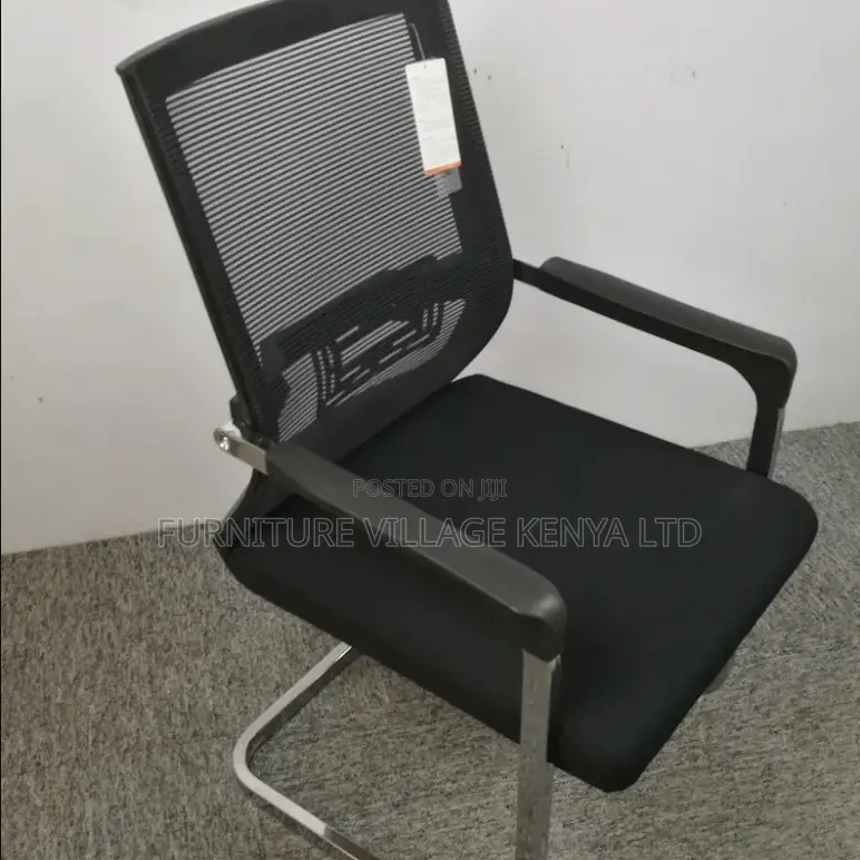 Office Chair; Black Chrome Conference Office Chair