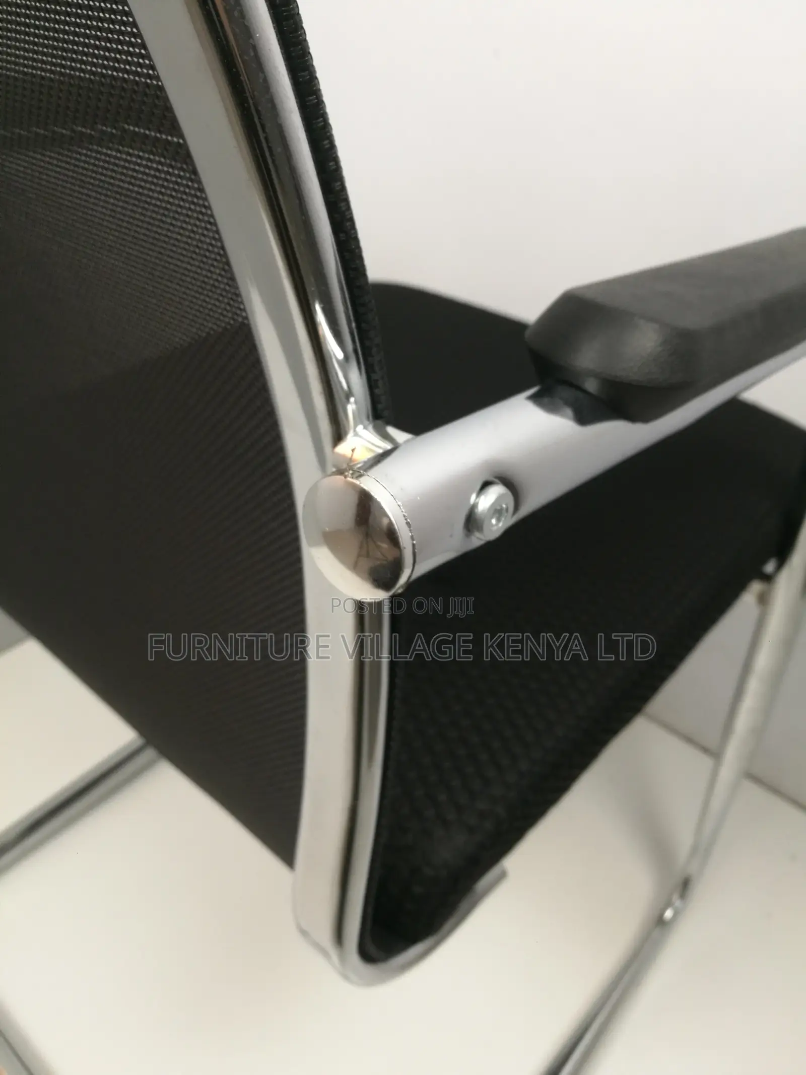 Office Chair; Black Chrome Conference Office Chair