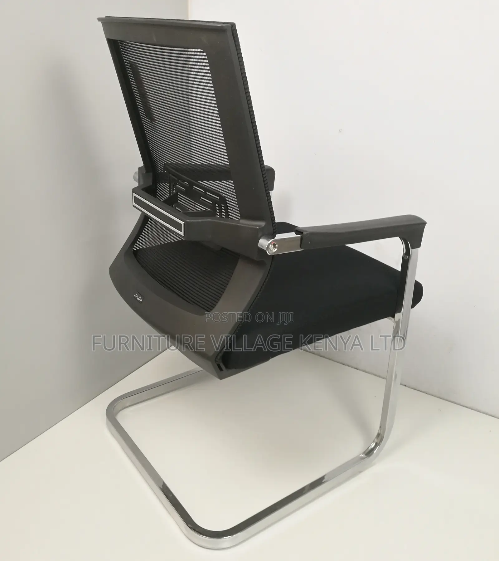 Office Chair; Black Chrome Conference Office Chair