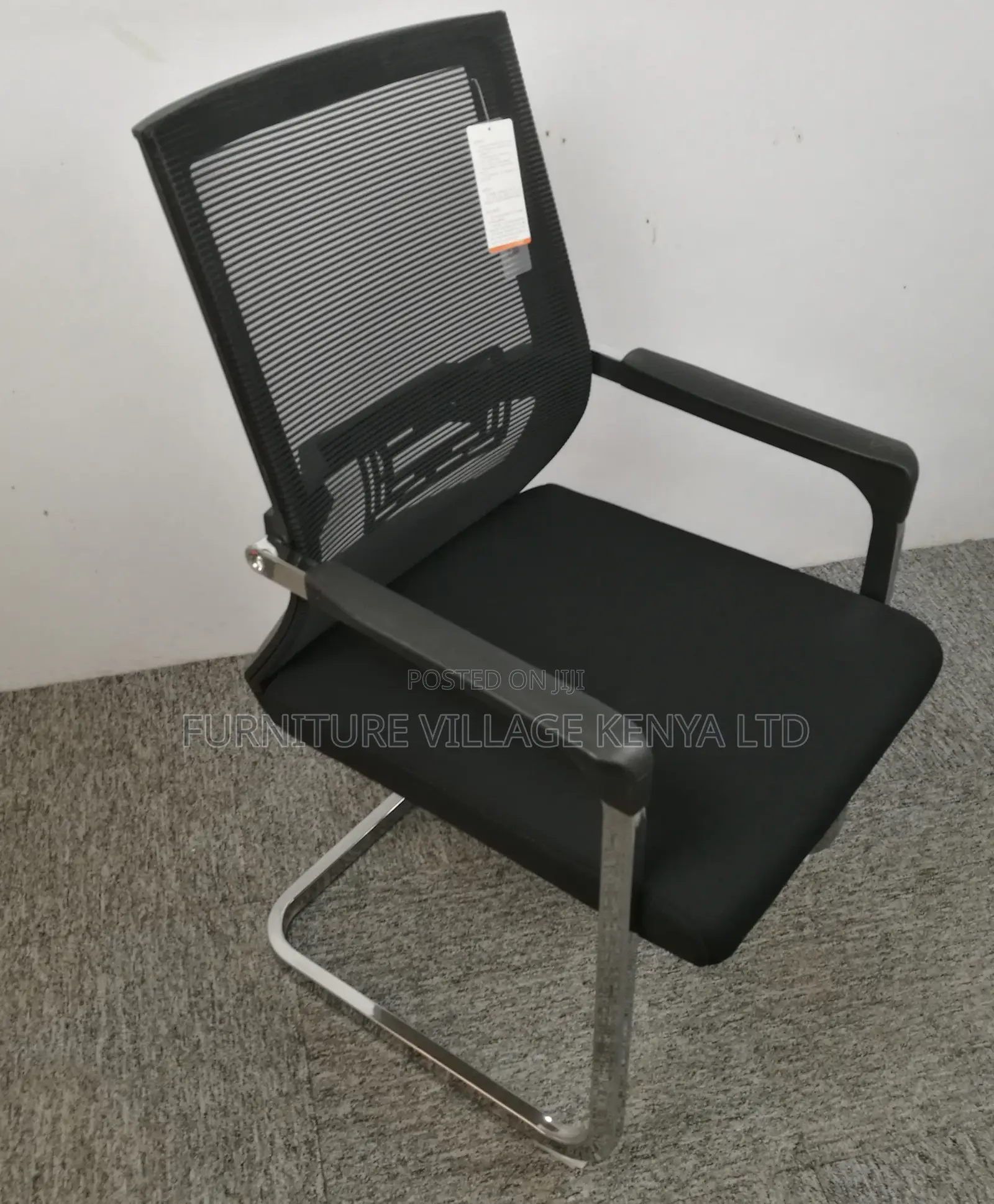 Office Chair; Black Chrome Conference Office Chair