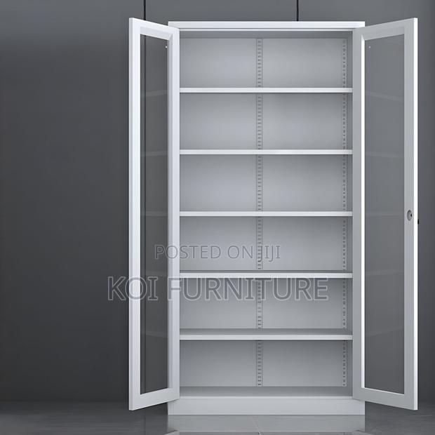 Office Cabinet; Heavy-Duty Steel Office Bookcase With Lock - main view