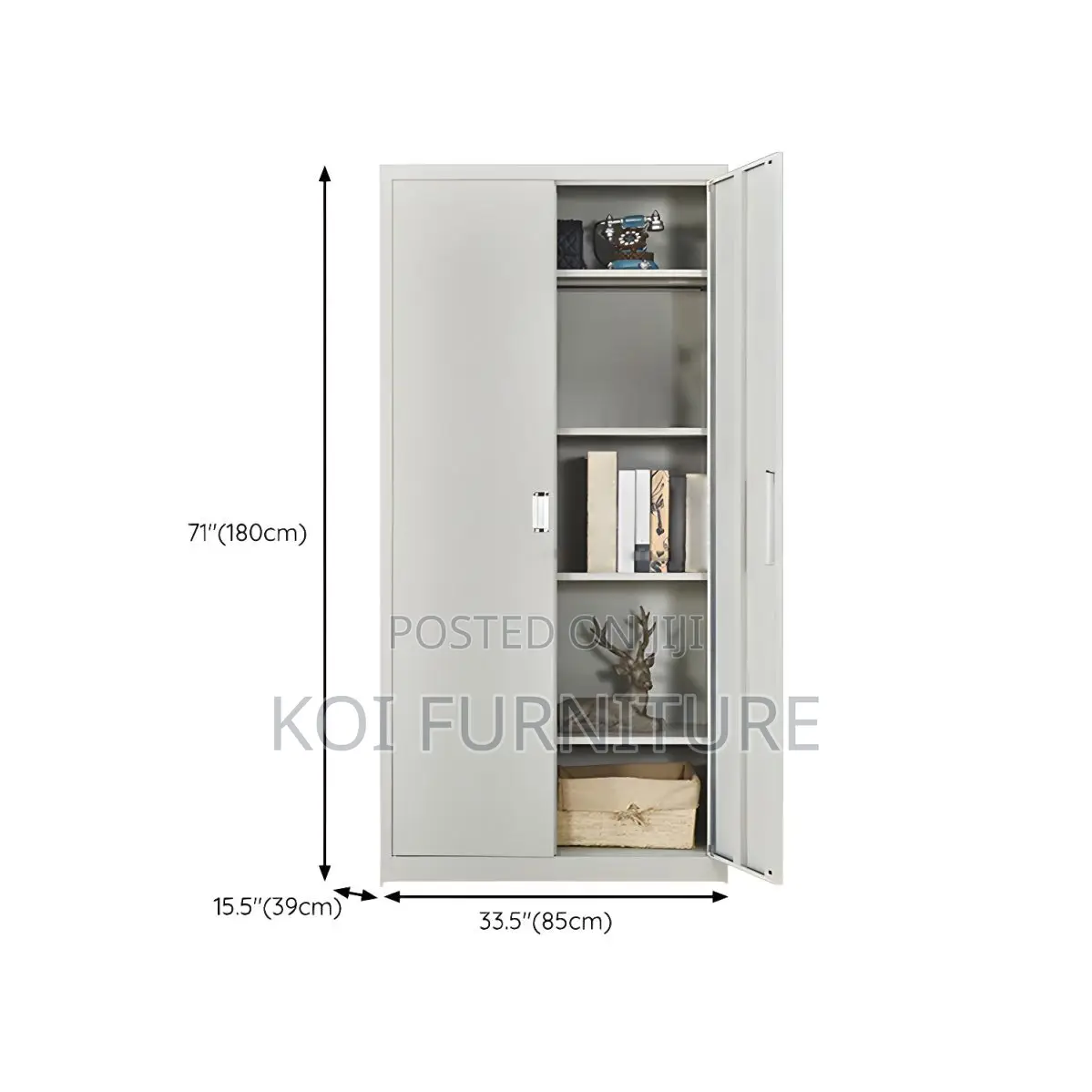 Office Cabinet; Heavy-Duty Steel Office Bookcase With Lock