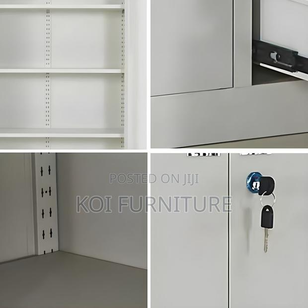 Office Cabinet; Heavy-Duty Steel Office Bookcase With Lock - thumbnail 4