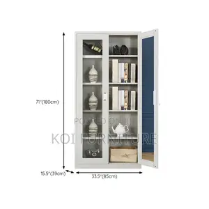 Office Cabinet; Heavy-Duty Steel Office Bookcase With Lock
