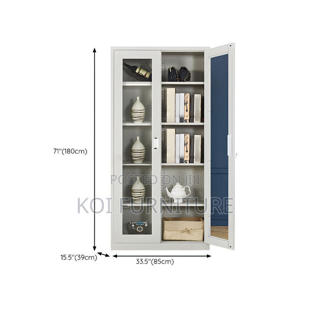 Office Cabinet; Heavy-Duty Steel Office Bookcase With Lock - thumbnail 5