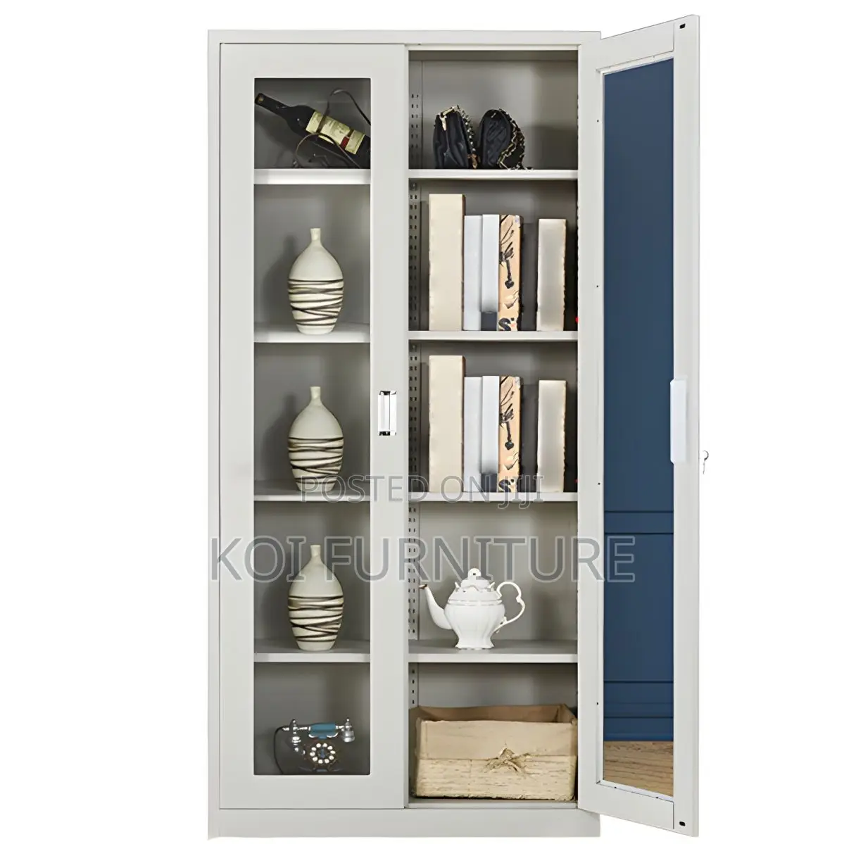 Office Cabinet; Heavy-Duty Steel Office Bookcase With Lock