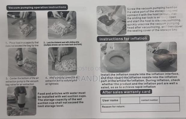 Inflating/Deflating Rechargable Vacuum Pump Machine Zn - thumbnail 4