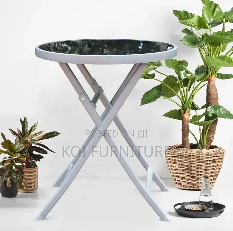 Home Tables; Round Modern Glass Top Dining Table