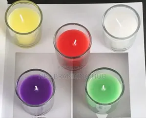 6pc Pack of Scented Candles in Glass Holders Scents P.O