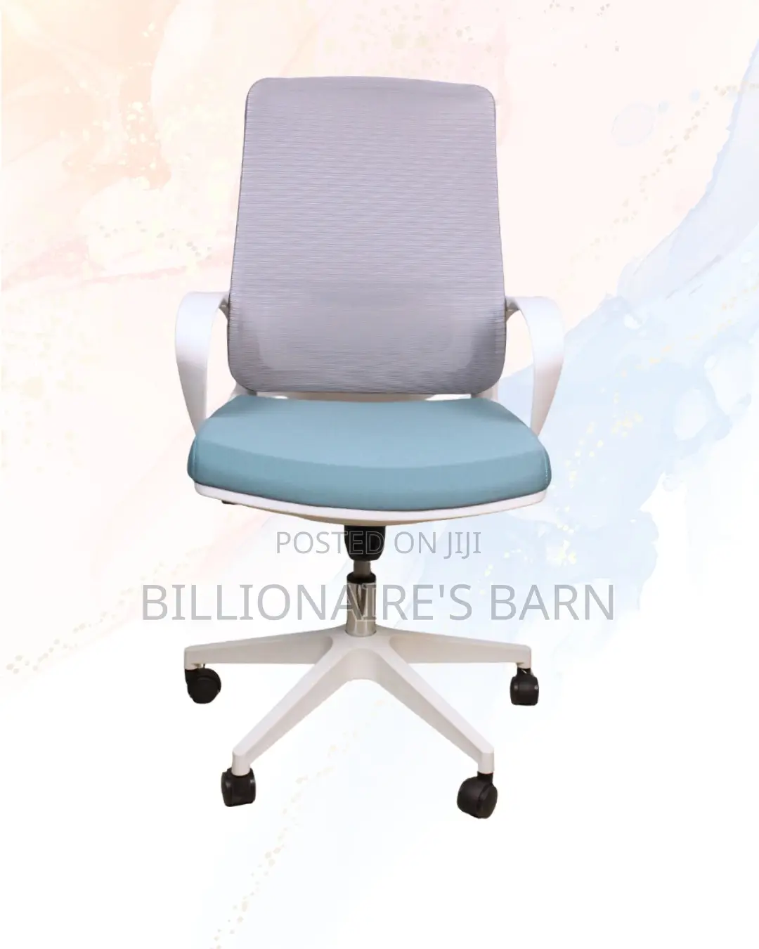 White Ergonomic Mesh Office Chair Mid Back Lumbar Support Seating -