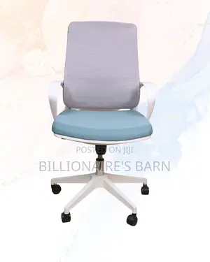 White Ergonomic Mesh Office Chair Mid Back Lumbar Support Seating -