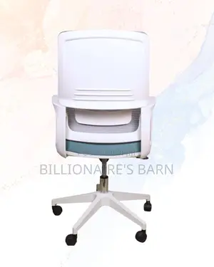 White Ergonomic Mesh Office Chair Mid Back Lumbar Support Seating -