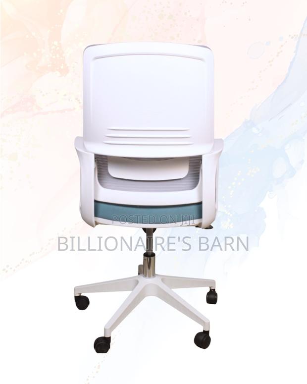 White Ergonomic Mesh Office Chair Mid Back Lumbar Support Seating - - thumbnail 2