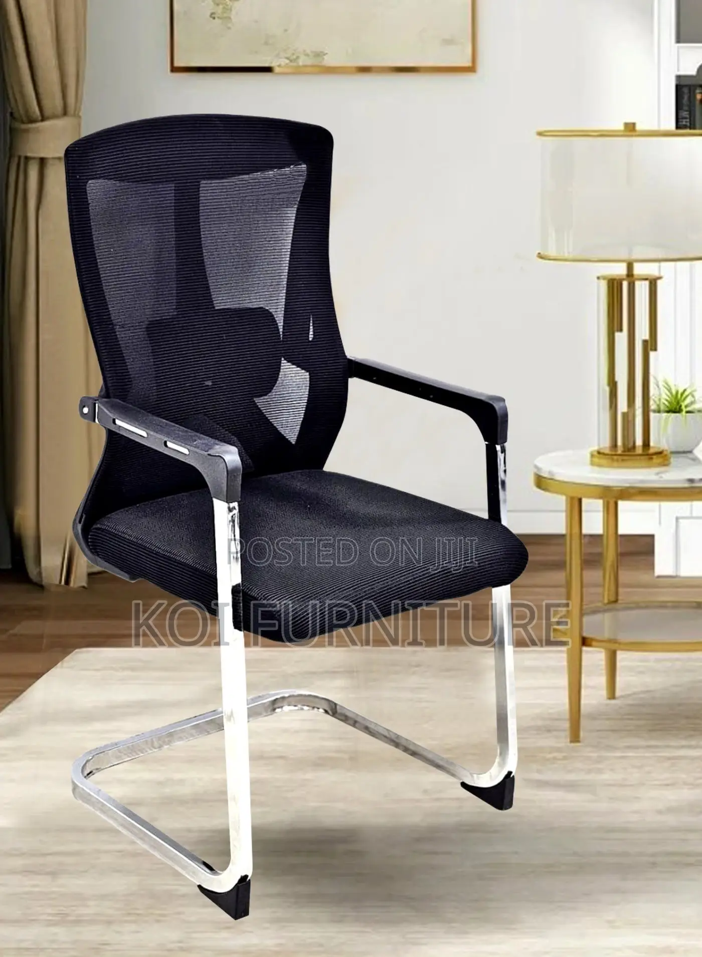Office Chair; Mesh Office Chair With Sled Base