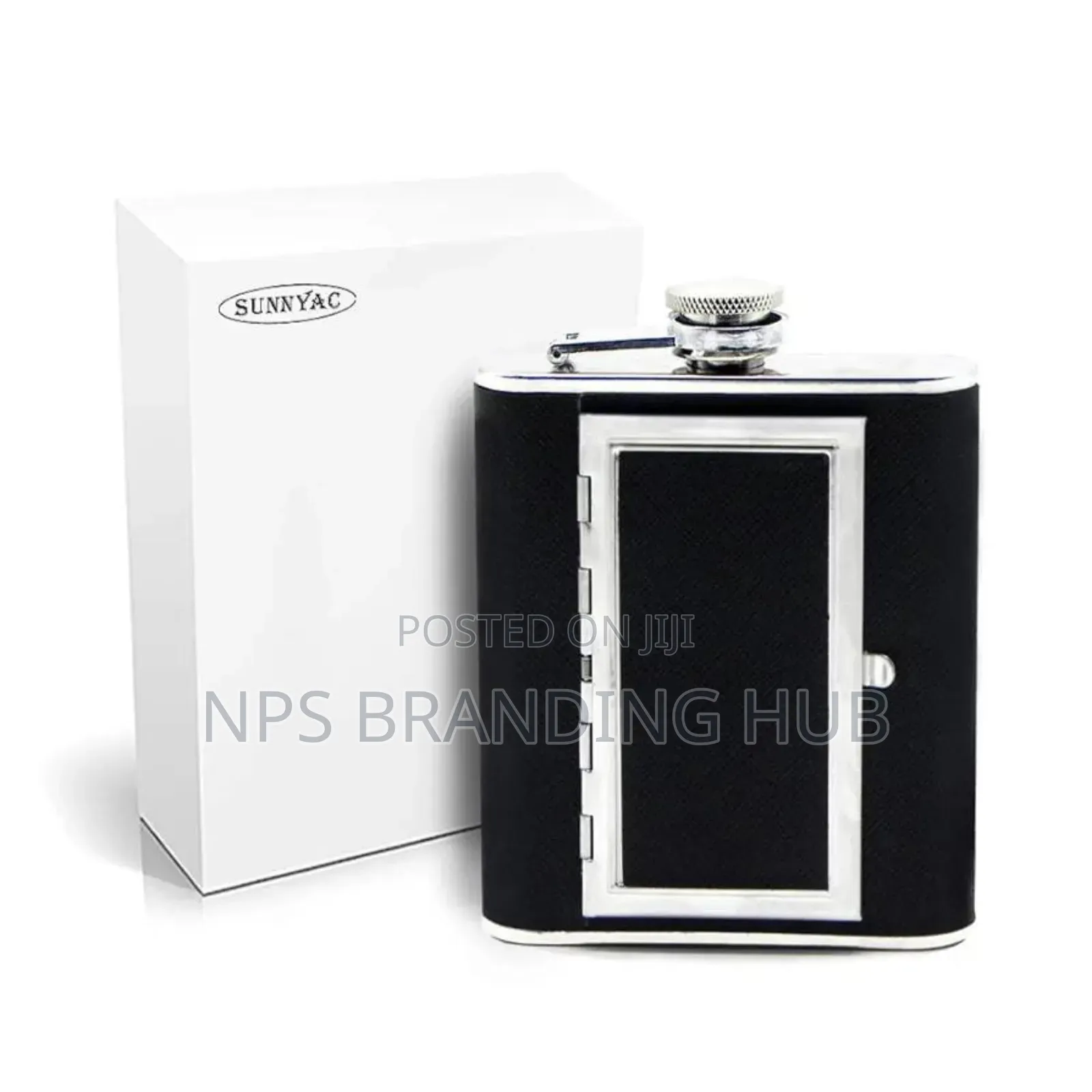 Stainless Steel Hip Flask With a Hidden Cigarette Storage R.T