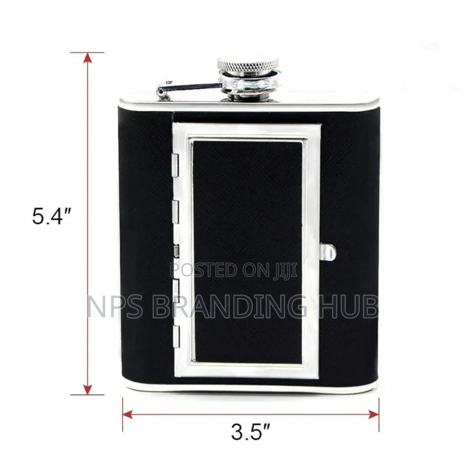 Stainless Steel Hip Flask With a Hidden Cigarette Storage R.T