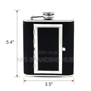 Stainless Steel Hip Flask With a Hidden Cigarette Storage R.T