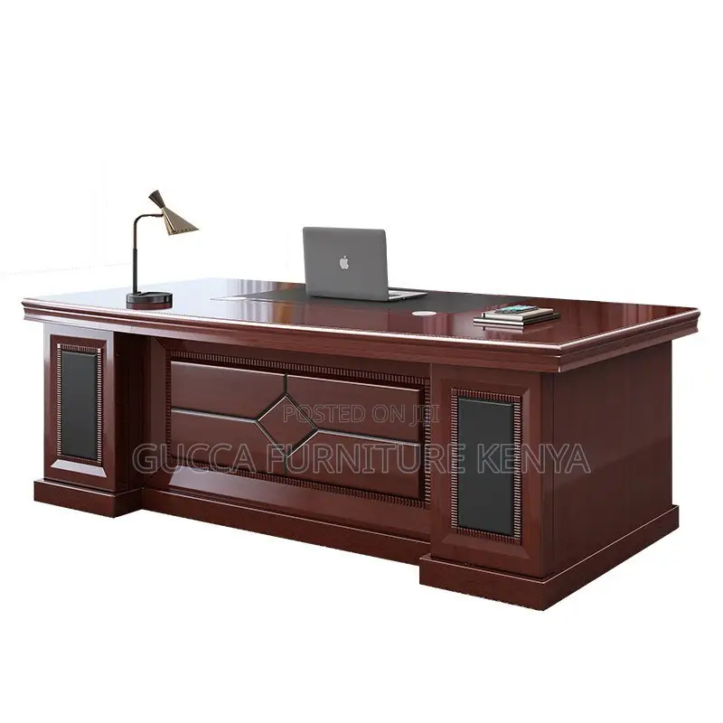 1.8m Executive Mahogany L-shaped Table
