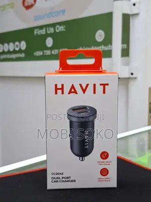 Havit Cc2043 20w Car Charger – Dual Usb Usb-C Fast Charging