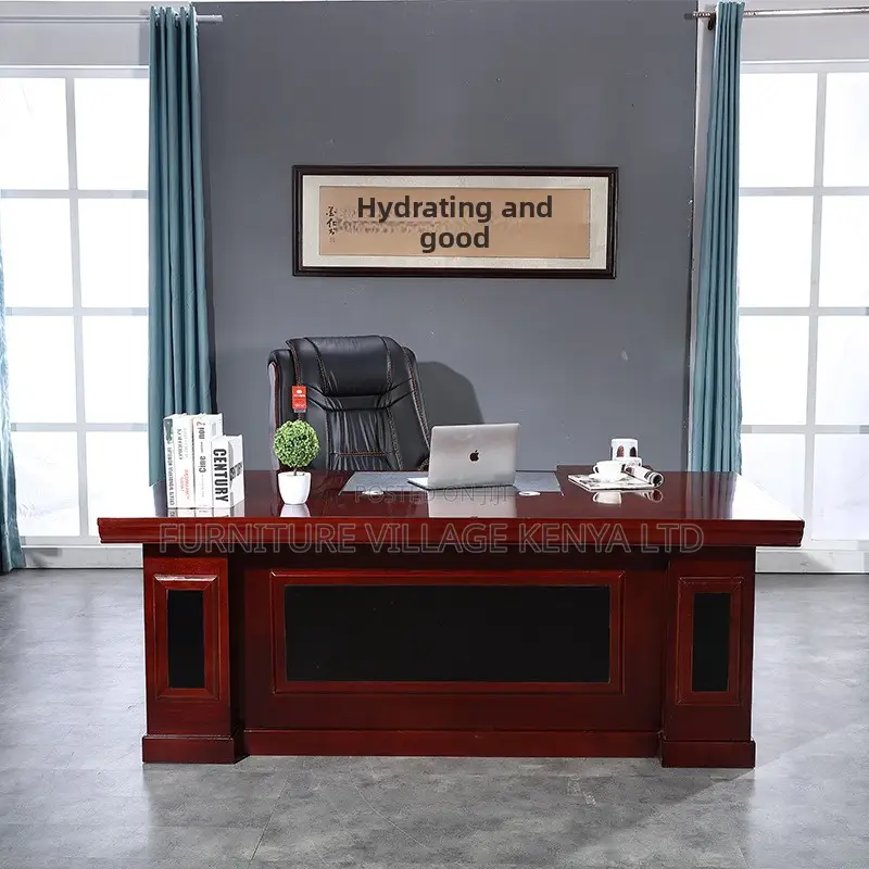 Office Desk; 1.4 Meter Mahogany Executive Office Desk