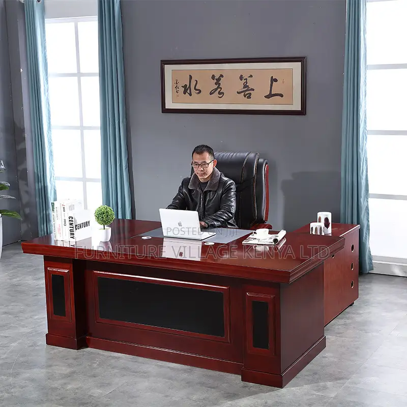 Office Desk; 1.4 Meter Mahogany Executive Office Desk