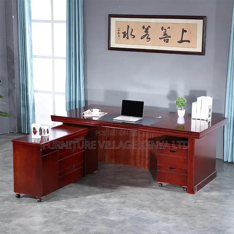 Office Desk; 1.4 Meter Mahogany Executive Office Desk