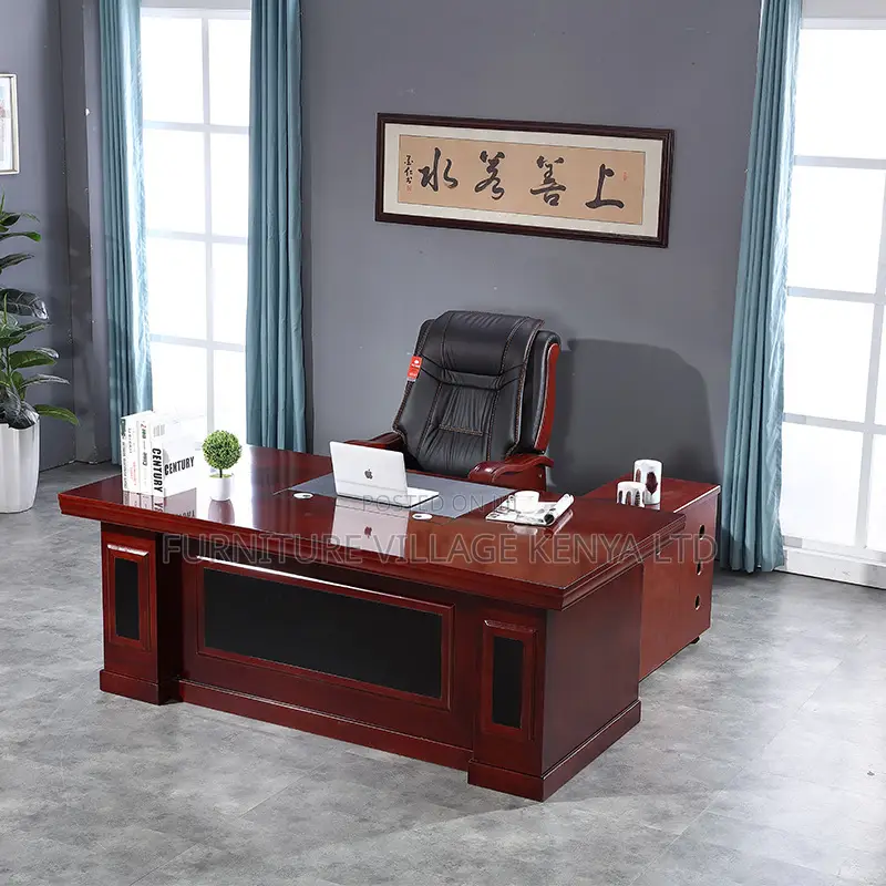 Office Desk; 1.4 Meter Mahogany Executive Office Desk