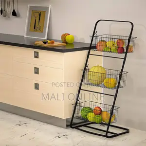 3 Tier Storage Basket Organizer Stand Metal Fruit Vegetable Rack
