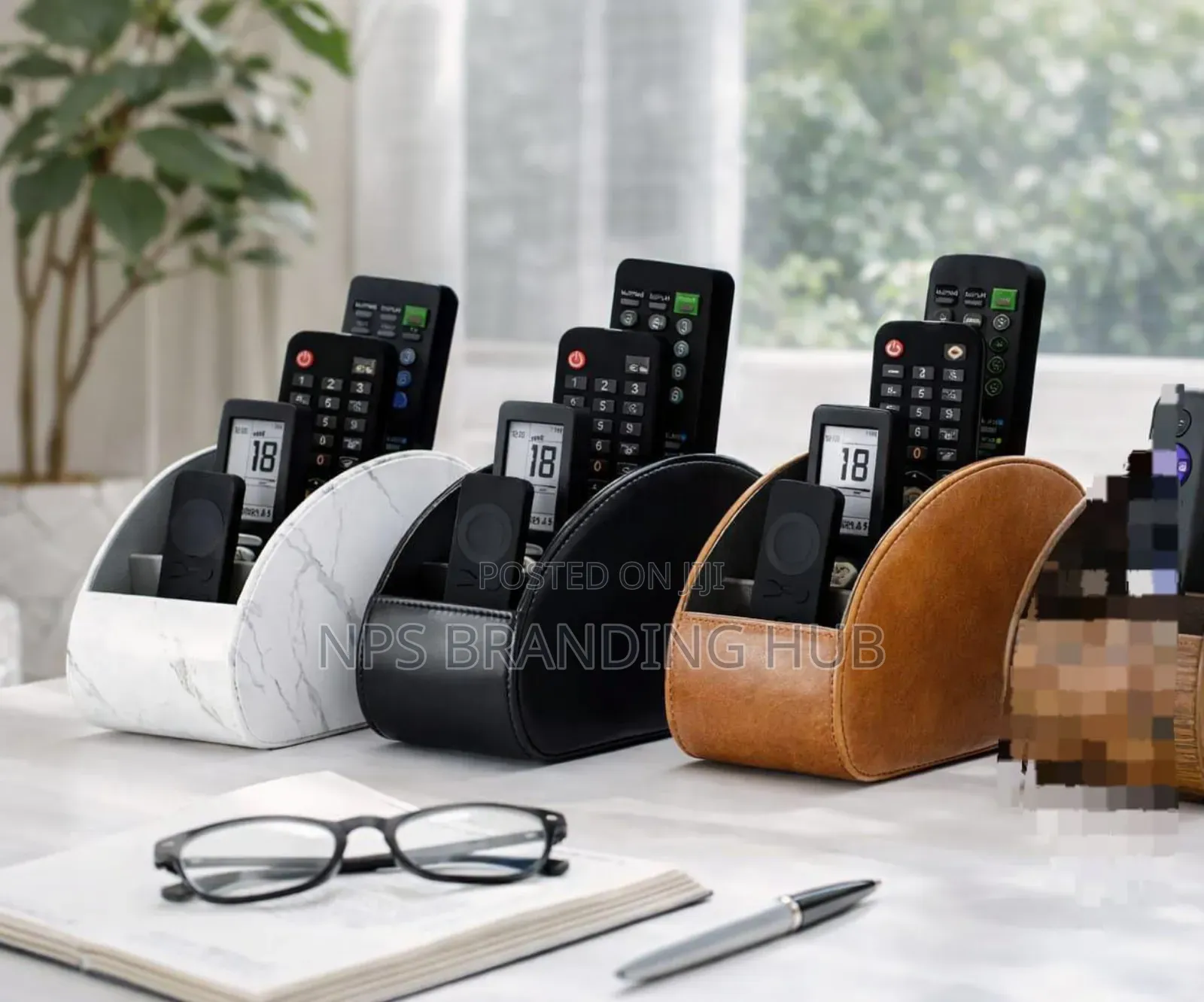 Pu Leather Remote Control Holder Storage R.T